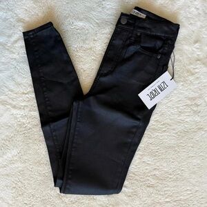 NWT 12th Tribe Nixon Black Coated Leather Skinny Pants w23